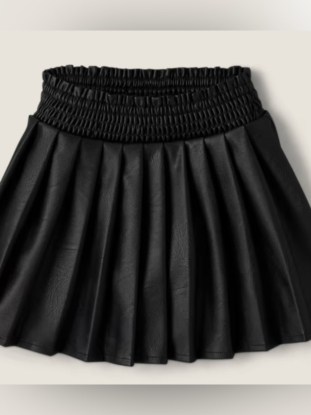 Gymboree Black Pleated Faux Leather Skirt